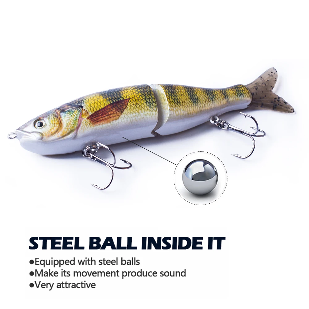 Cebo de deslizamiento silencioso de hundimiento multiarticulado, cuerpo duro con colas suaves, Swimbait Slide Shad, Swimbait señuelo, aparejos de pesca, 15,5 cm/47g - imagen 3