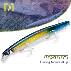 Wobbler D1 Señuelo Flotante Silencioso 145mm para Lubina y Perca