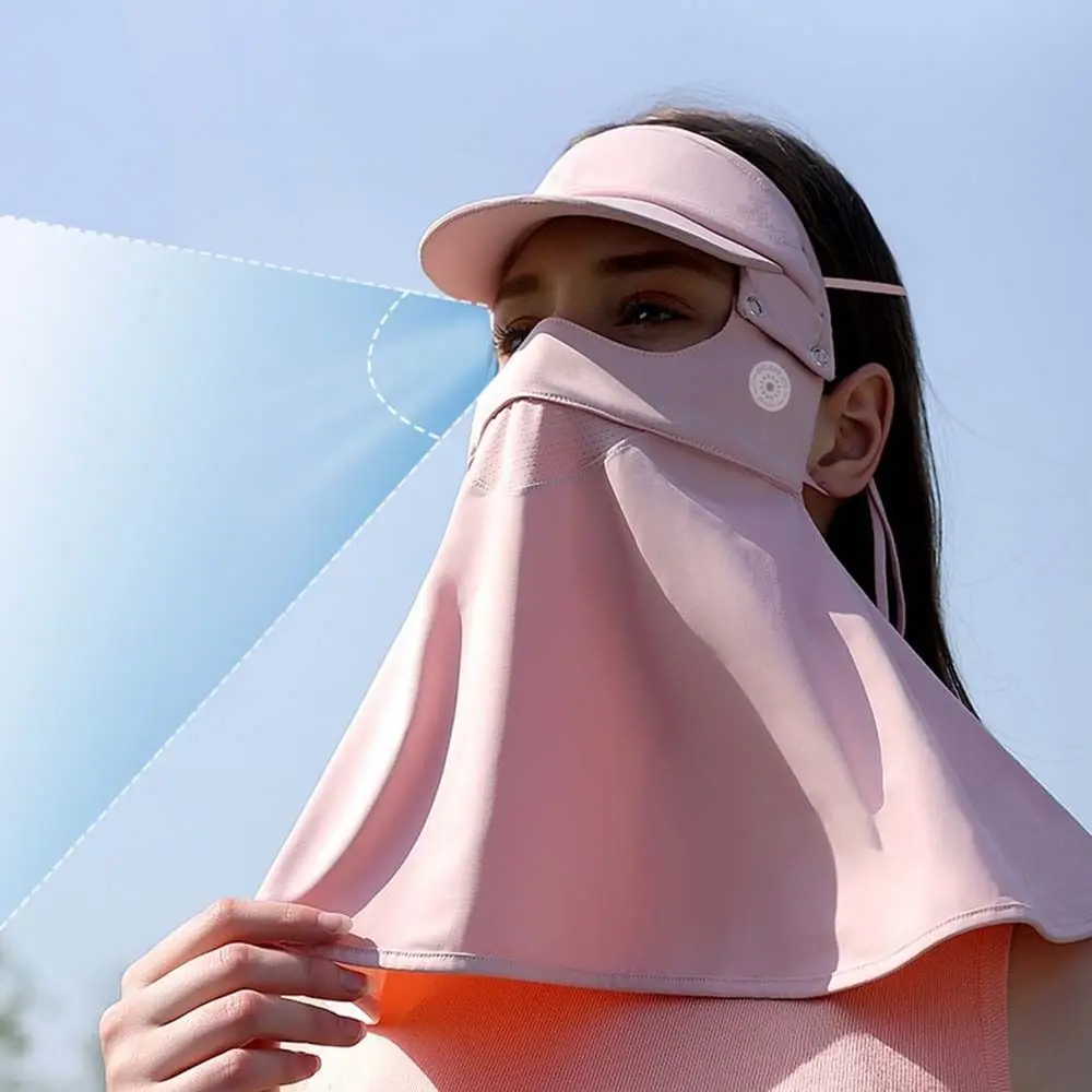 Protector solar para exteriores, máscara de Golf transpirable de seda de hielo a prueba de sol, gorra de cuello, babero de seda de hielo, sombrero deportivo - imagen 3