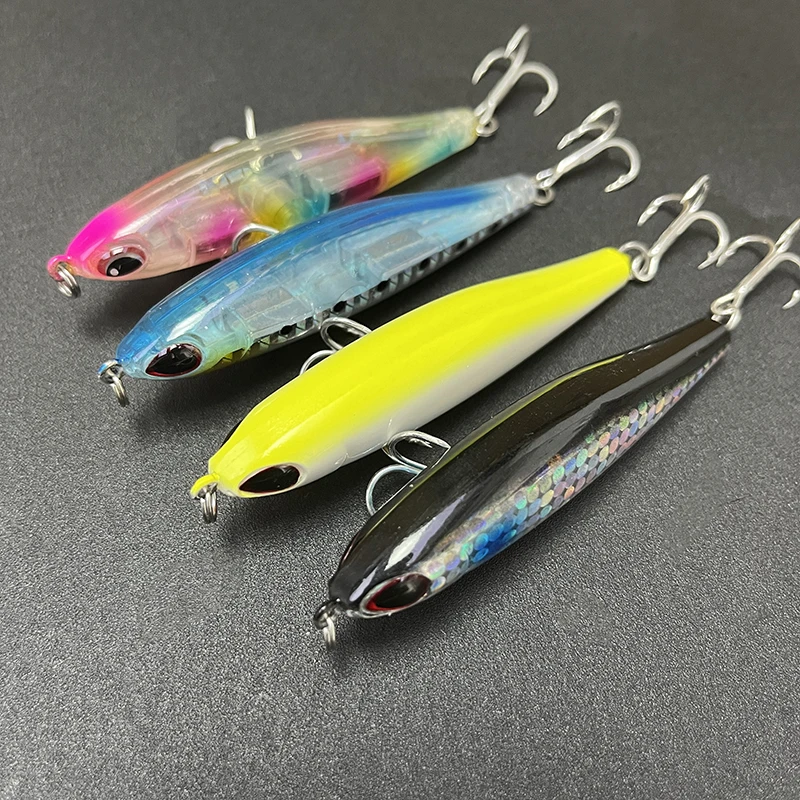 Señuelos de pesca con lápiz de hundimiento lento, 80mm, 16g, Trolling, Wobblers de agua salada, cebo duro Artificial para lubina, trucha, equipo Swimbait - imagen 3