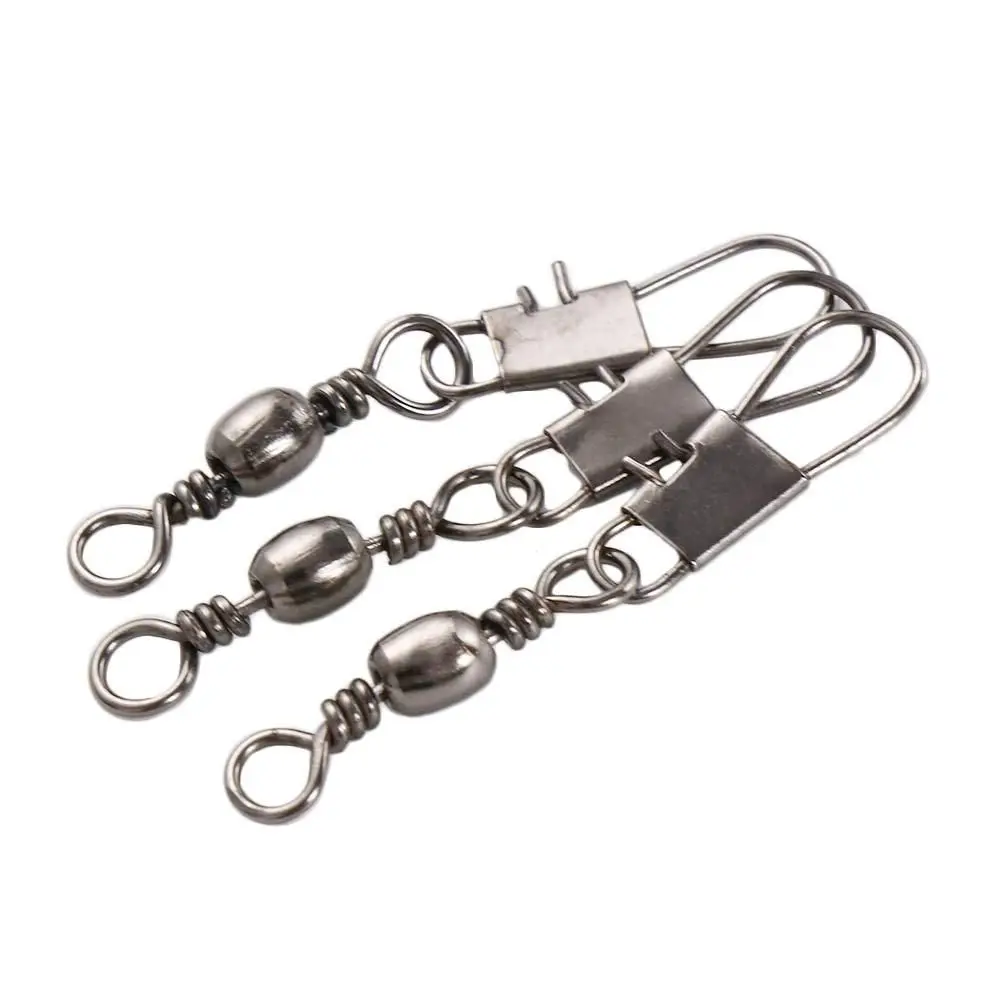 Anillos conector de sedal de pesca aparejos de señuelo conector de pesca de tamaño mixto conector de pesca Pin barril rodante anillos sólidos giratorios - imagen 3