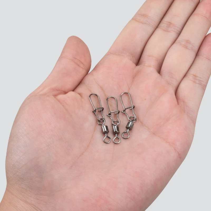 OBSESSION LT004 20 unids/bolsa rodamiento de acero inoxidable pines giratorios pesca giratorio Snap accesorios de pesca conector anillos sólidos - imagen 4