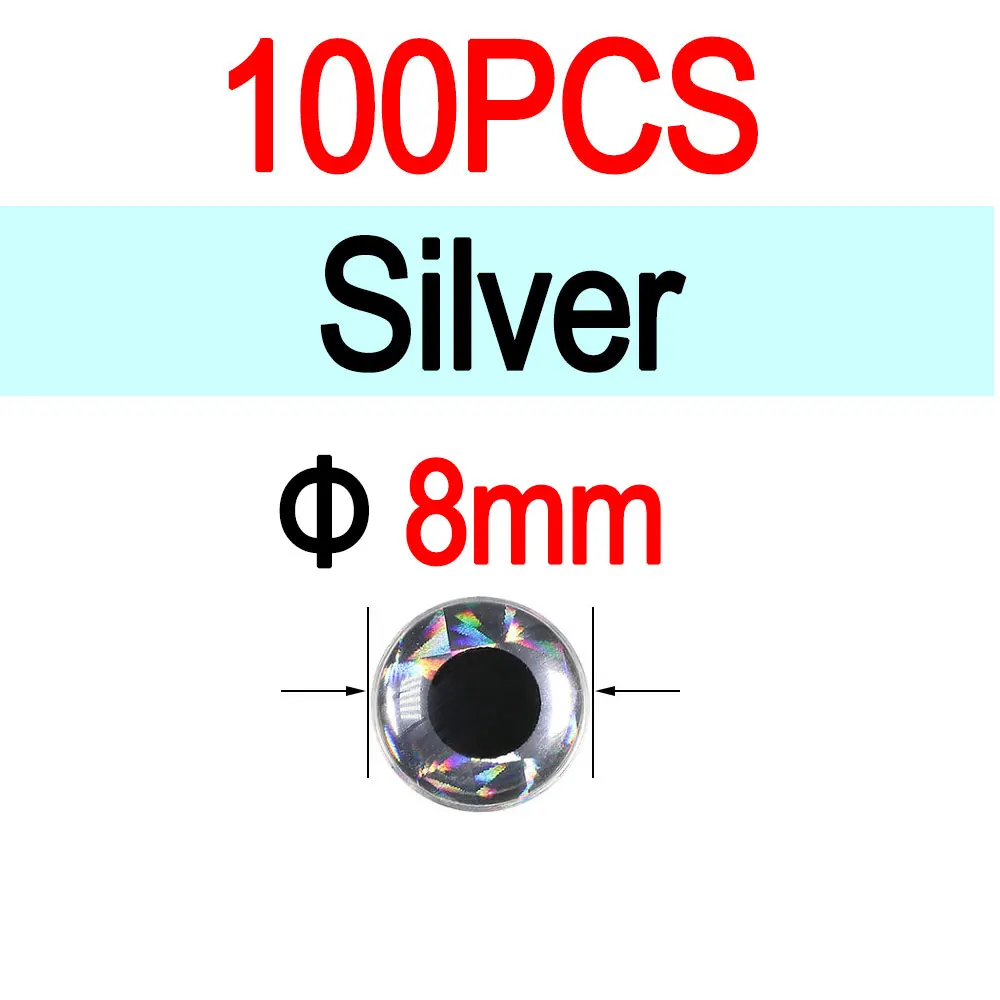 8mm Silver 100pcs