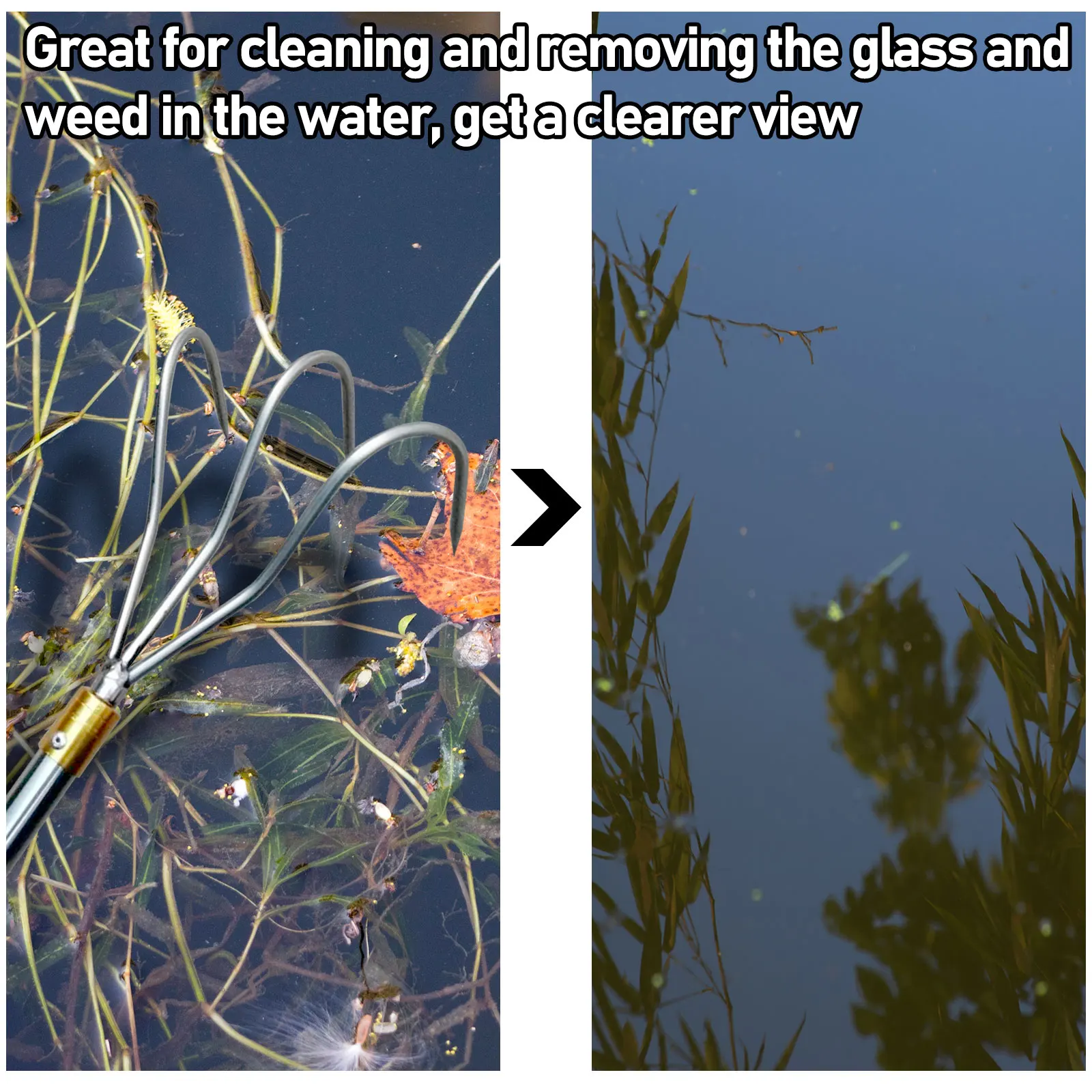 Agua transparente con una vista sin vidrio