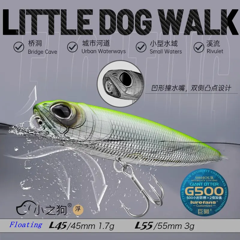 Señuelo pencil micro de superficie y hundido para pesca