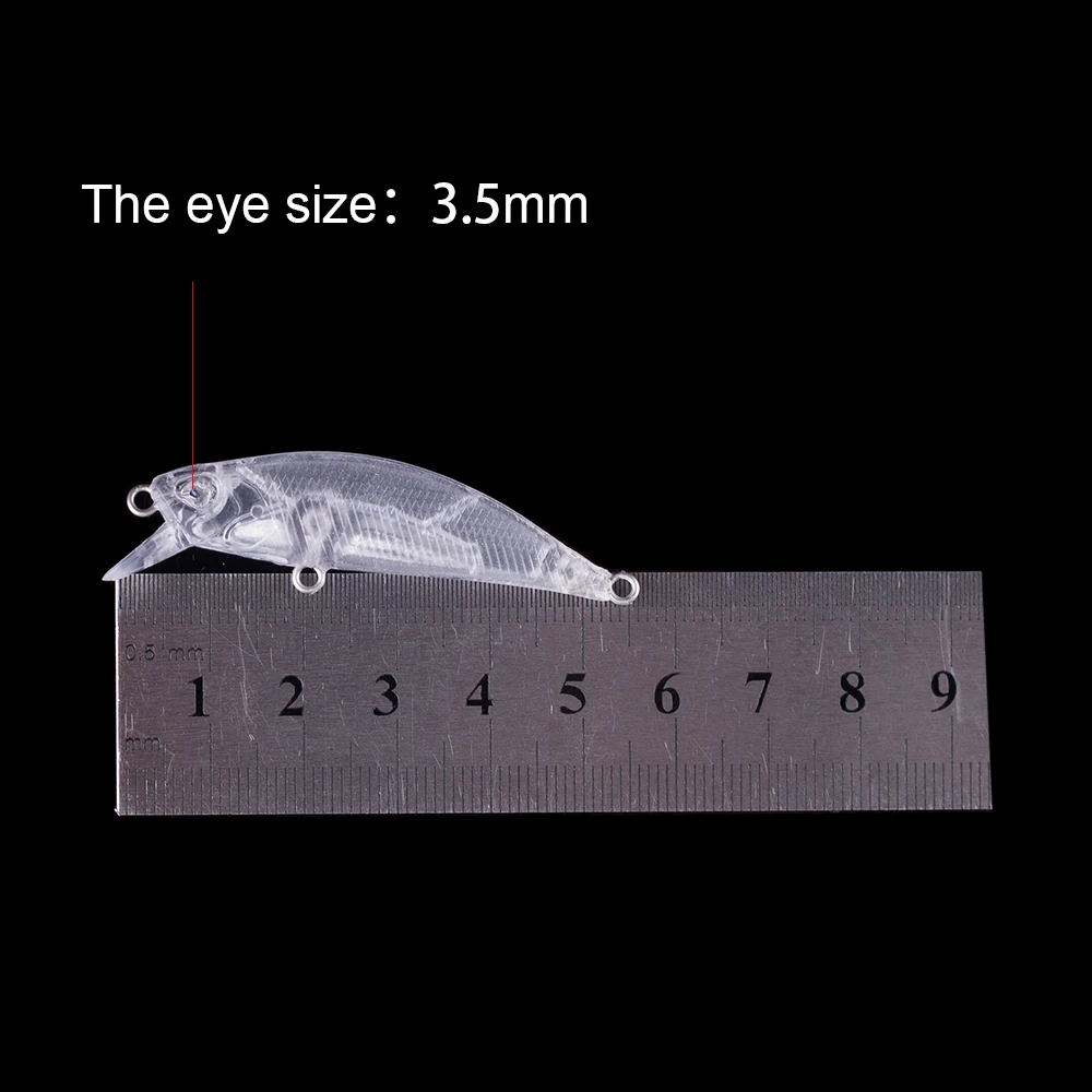 Hanlin-Mini cebo Artificial de plástico duro, cebo flotante, pececillos en blanco, aparejos de pesca, bricolaje, 5,5 CM, 4,2G, sin pintar, 10/20 piezas - imagen 2