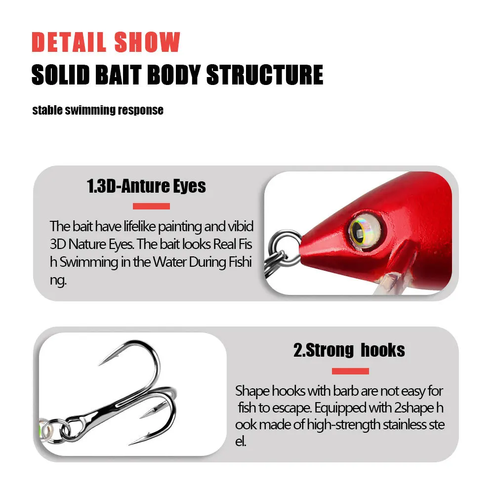 Señuelos de pesca de pececillo que se hunden, Jerkbaits de 7,5 cm, 9,5g, cebo Artificial de Peche, señuelo Wobbler de cuenta atrás para pesca de lubina Salomn de trucha - imagen 4