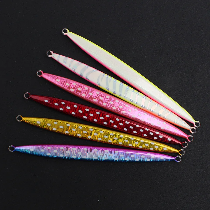 Señuelo de pesca de plantilla de Metal, cebo duro Artificial para pesca de mar, de 100-400g, velocidad de Jigging lento profundo, de agua salada para atún, 2 piezas - imagen 2