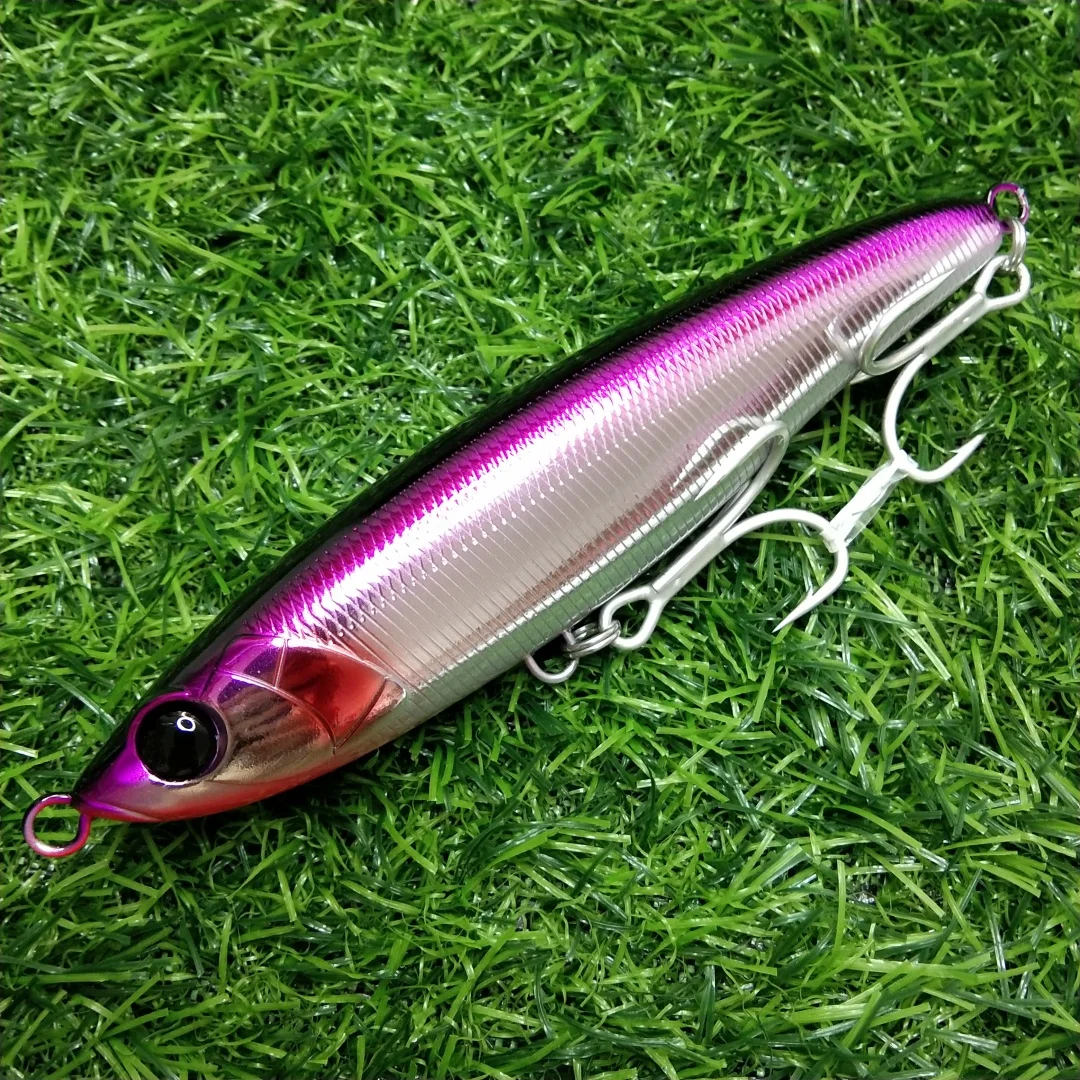 TSURINOYA 140mm 46g 140F Stickbait Topwater lápiz señuelo de pesca barco fanático lubina agua salada juego grande cebos duros artificiales