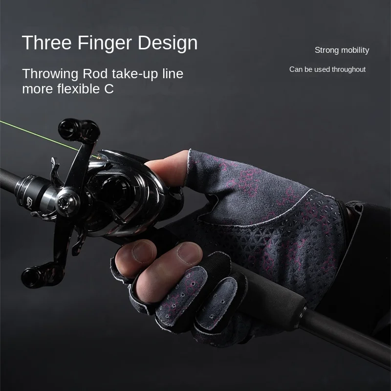 LINNHUE-guantes antideslizantes de tres dedos para herramienta de pesca, artículo de pesca, carrete giratorio profesional para pesca en el mar - imagen 4