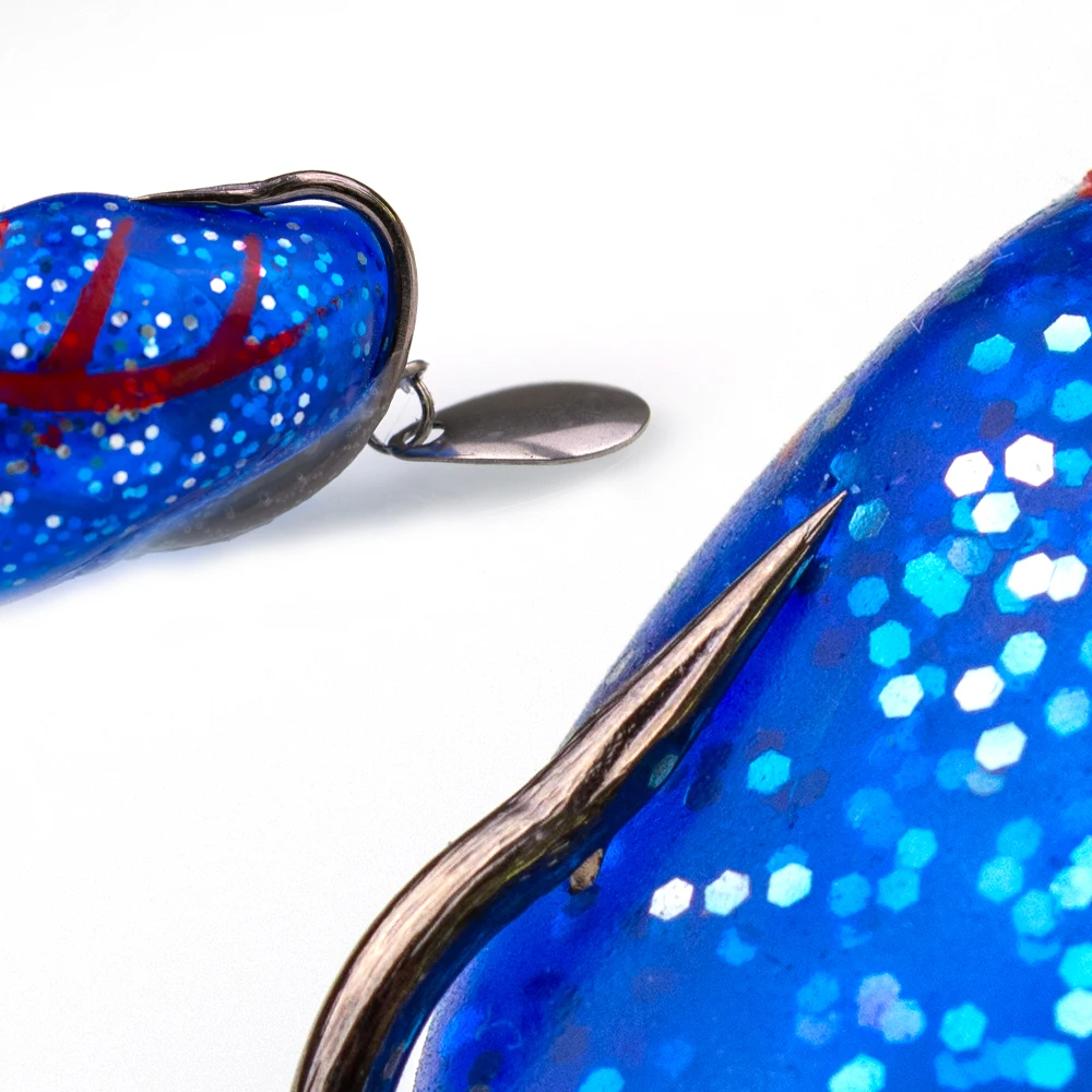 OBSESSION 1 pieza 10g Topwater señuelo de rana de silicona suave pesca artificial cebo de rana suave con cucharas giratorias - imagen 5