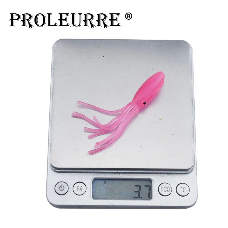 3 uds 7,5 cm 3,7g señuelo de calamar Jig cebo accesorios cebos blandos Color luminoso cebo de pesca de pulpo para aparejos de pesca de mar - imagen 3