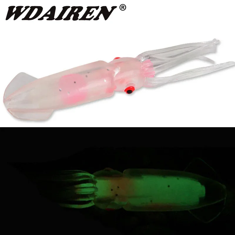 Señuelos de pesca de pulpo suave, 1 unidad, 12cm, 11g, para plantillas, faldas de pulpo de Color luminoso, cebo de Jigging Artificial, falda de calamar, señuelo de pulpo