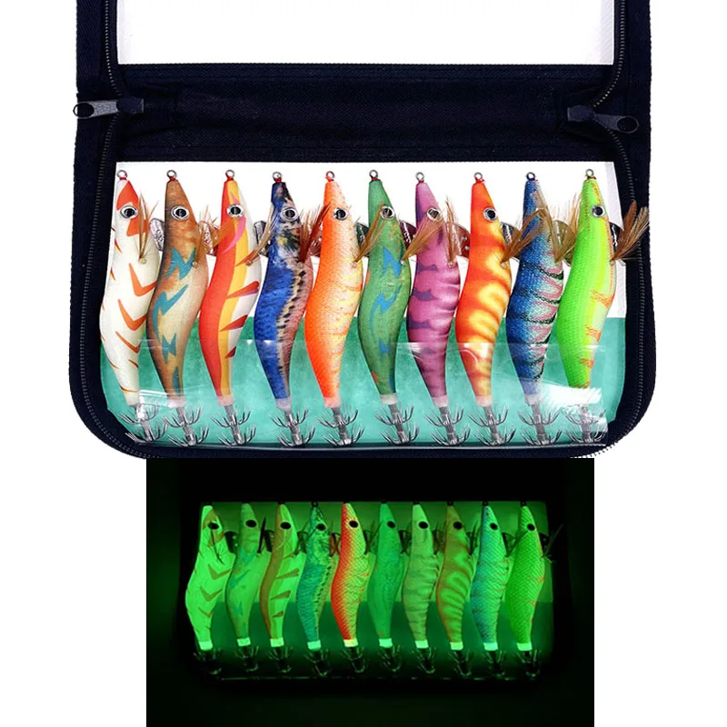 Señuelos luminosos madera 3.0 para calamar – Ojos 3D tipo wobbler