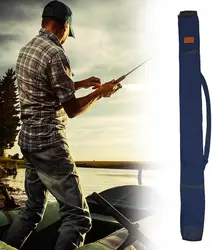 Bolsa de caña de pescar de 1,5 m, bolsa de almacenamiento de lona duradera para caña de pescar, bolsa organizadora de caña de mano para pesca al aire libre en invierno, accesorios de pesca