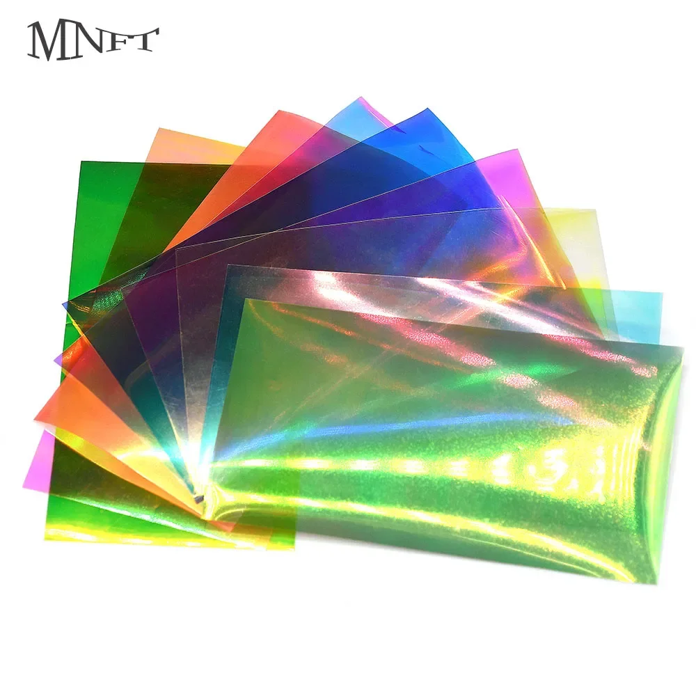 MNFT 4 Uds atado de moscas película de arco iris plataforma Sabiki hacer gamberones Flash alas traseras Scud ninfa mosca atado materiales - imagen 2