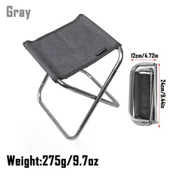 Silla de pesca plegable (gris/azul marino/naranja), taburete portátil de aluminio para campamento con respaldo ajustable, 50kg, barbacoa/pesca/viajes, 1 ud.