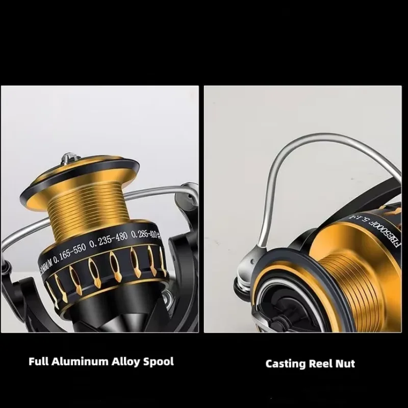 Carrete de pesca de Jigging de agua salada Mavllos KUAFU relación 5,7:1 fuerte potencia de arrastre 20kg carrete giratorio anticorrosión para lubina - imagen 5