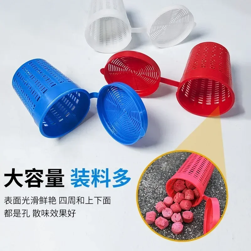 Alimentador de pesca de plástico luminoso, jaula trampa para cebo, cesta para atraer peces, camarones, gusanos de tierra, aparejos, herramienta para carpa - imagen 4