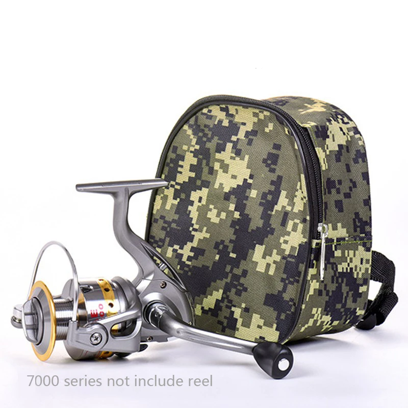 Bolsa de carretes de pesca, accesorios de camuflaje, riñonera pequeña, paquete de tela Oxford, cubierta portátil para señuelo de rueda, accesorios de funda blanda - imagen 2