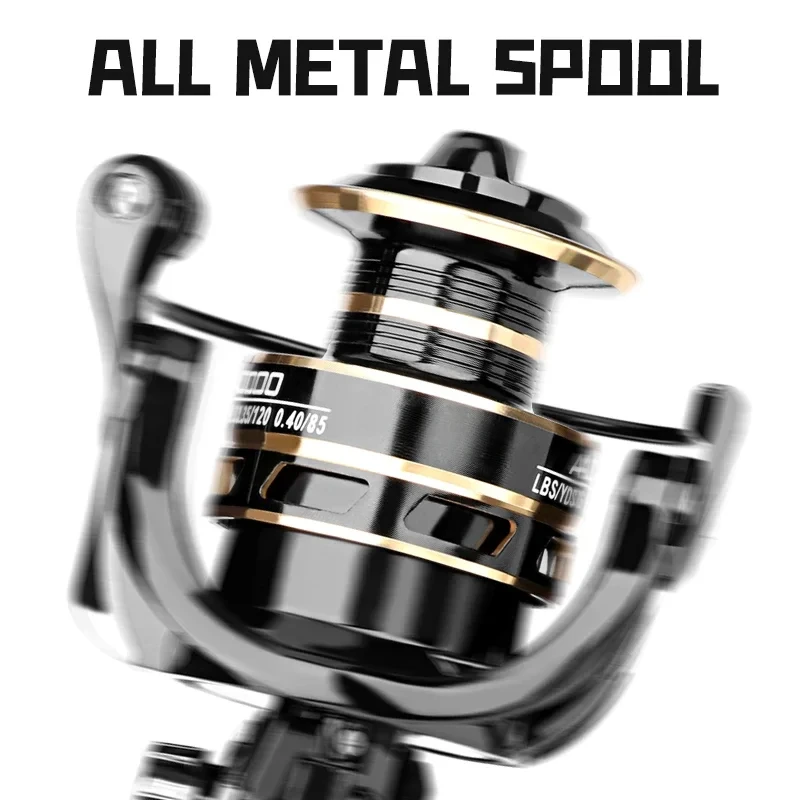 Carrete giratorio de arrastre máximo de 10KG para pesca NX3000 4000 5000, carrete de Metal con mango, plantilla de mar, carrete de carpa, rueda de bobina de pesca - imagen 2