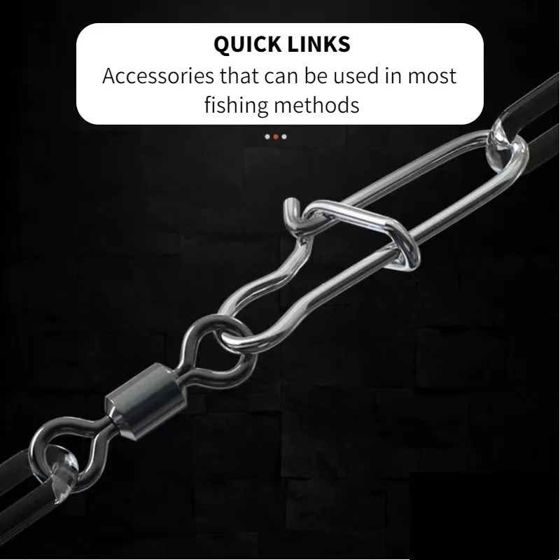 50 Uds. Accesorios de pesca de Lucio conector Pin rodamiento giratorio de acero inoxidable señuelo de anzuelo a presión - imagen 3