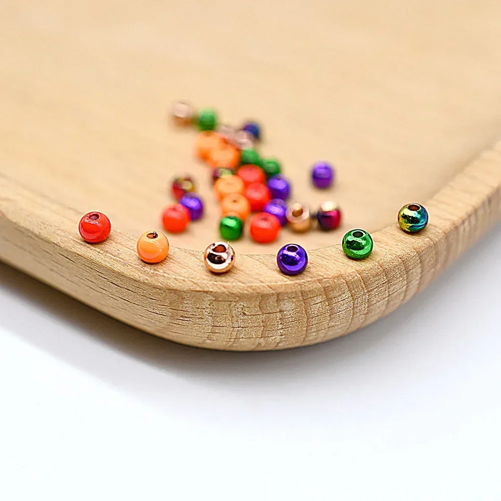 MNFT 20 piezas 3,2mm 6 colores atado de moscas cuentas de latón cabeza de cuentas ninfa Stonefly Streamer pesca con mosca trucha plantilla atado de moscas Material - imagen 5