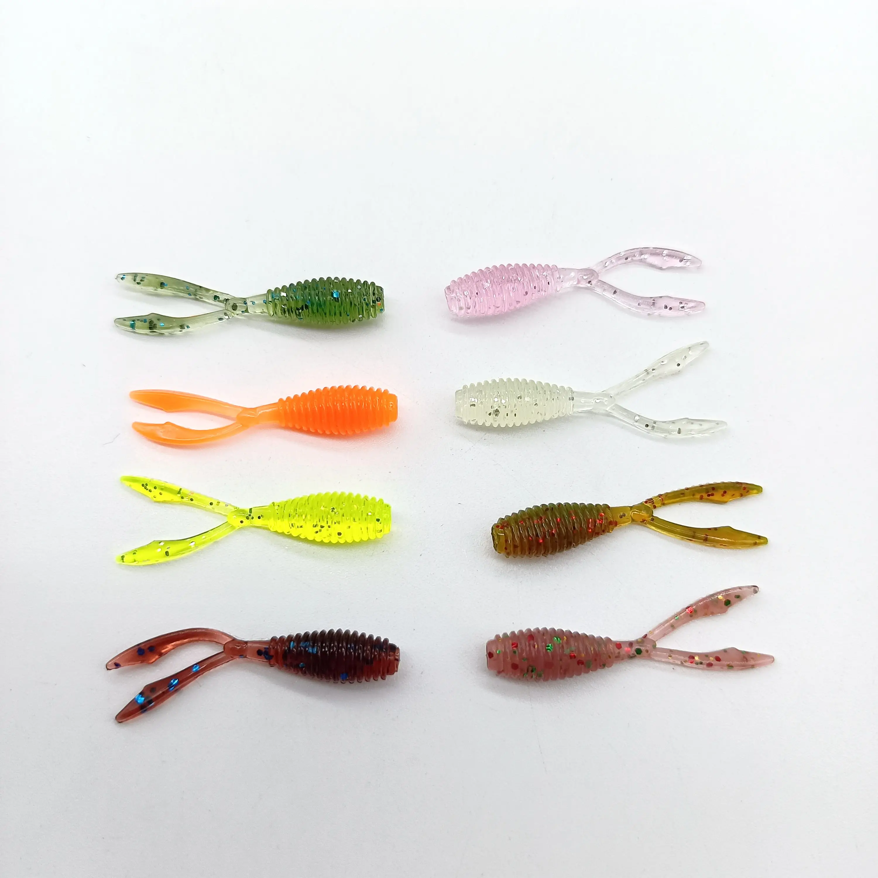 DUODUOYU 10 unids/lote Señuelos blandos de pesca AJING Rockfish 0,42g 35mm cola doble Artificial Wobbler océano roca aparejos de pesca de silicona - imagen 2