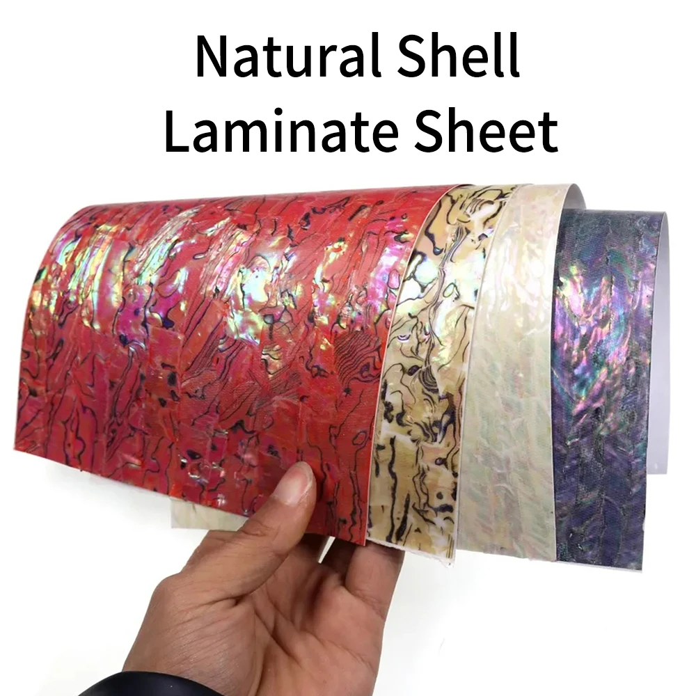 Linoriver-hoja laminada de concha Natural, señuelo de pesca, Material de decoración, chapa autoadhesiva, pegatina de respaldo, 2 piezas, 24x14cm - imagen 2