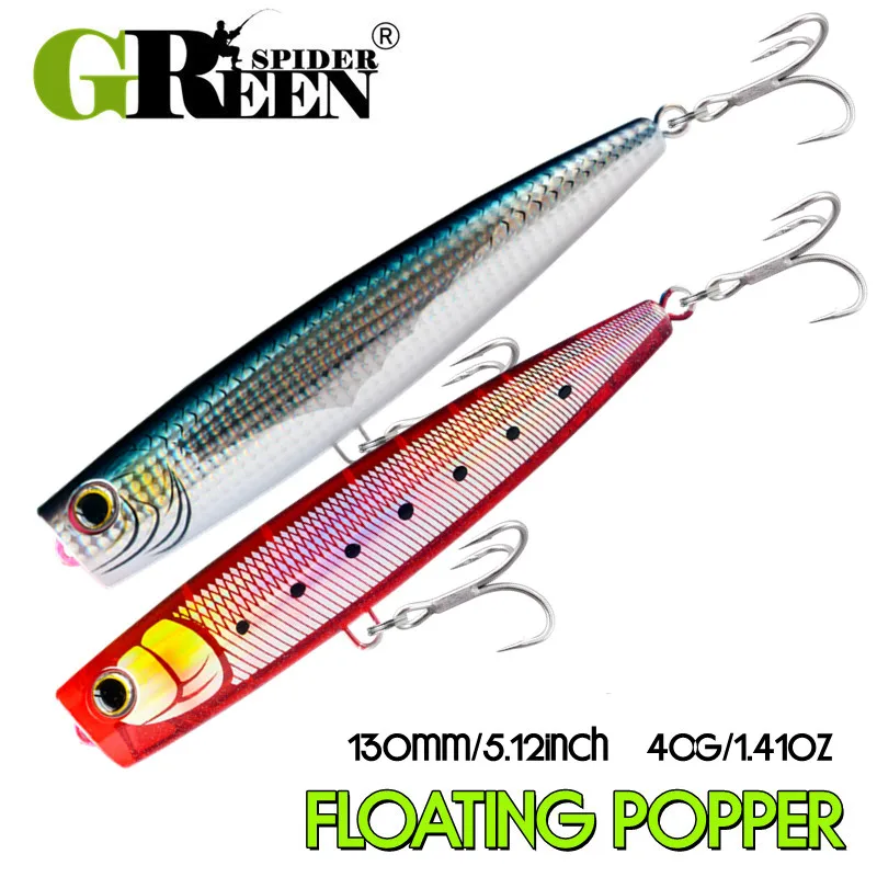 Popper Greenspider Topwater – Señuelo de superficie para lubina - imagen 5