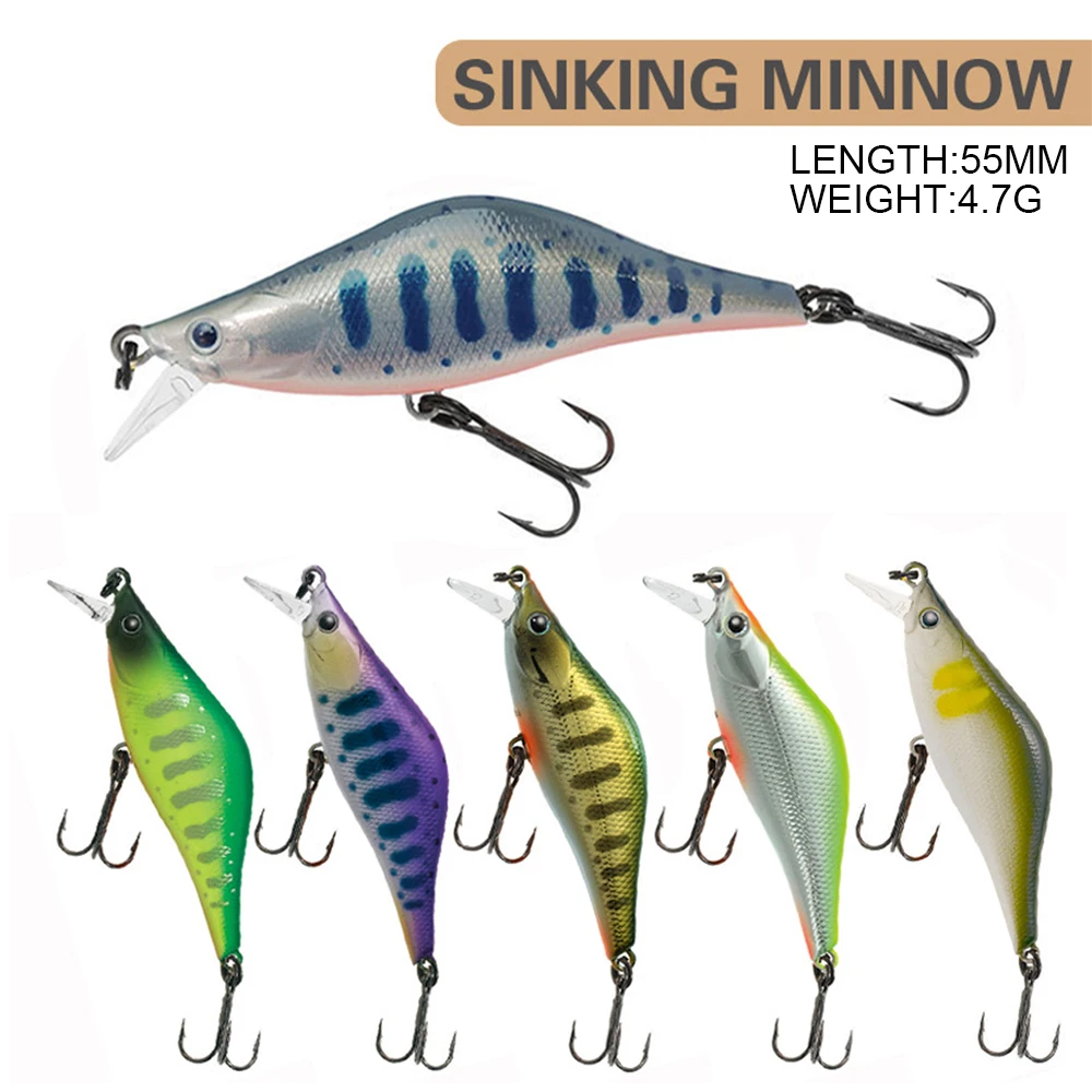 Señuelo de pesca de 5,5 cm y 4,7g, cebo duro Artificial de tiro largo, Micro Minnow, Wobbler, Jerkbait, Swimbait, trucha pequeña, lubina - imagen 3