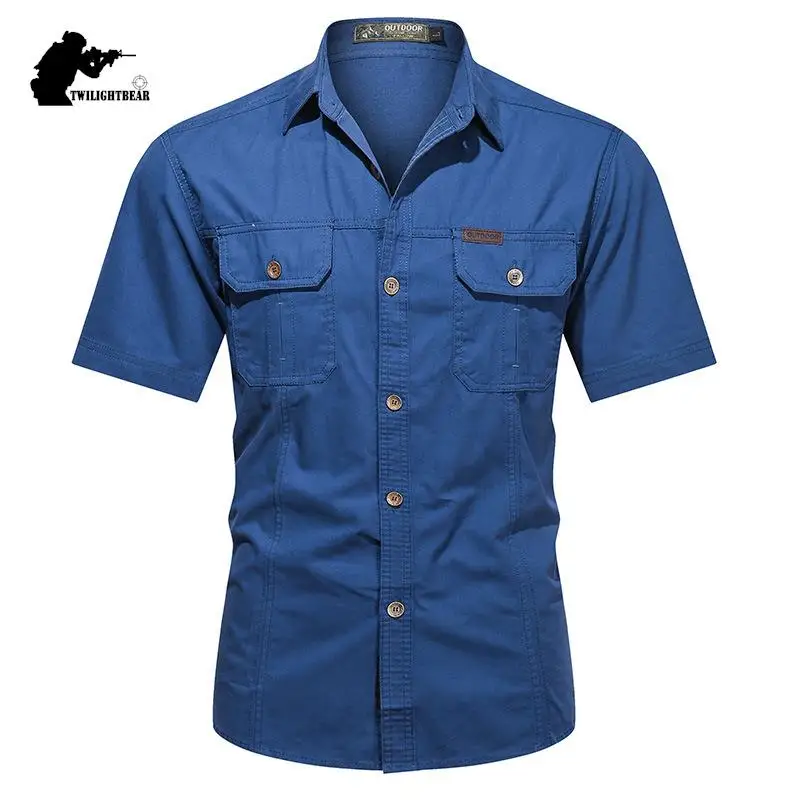 Camisa informal de manga corta para hombre, ropa de calle de gran tamaño, Algodón puro, herramientas, ocio, verano, AF8808, 5XL - imagen 4