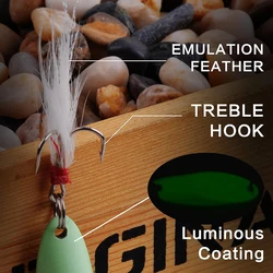 Señuelos de plumas luminosos para lubina y salmón