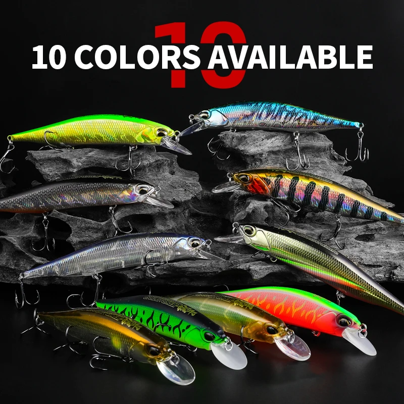 BEARKING 11cm 17g Depth0.8-1.6m modelo caliente Señuelos de pesca cebo duro 10 colores para elegir Minnow calidad profesional Minnow - imagen 5