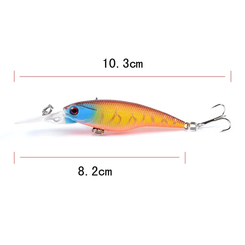 Juego de Señuelos de Pesca Minnow, 6 uds., 5,5g, 8cm, cebo duro Artificiai, Wobblers, señuelos Crankbait, aparejos de pesca Crankbait - imagen 5