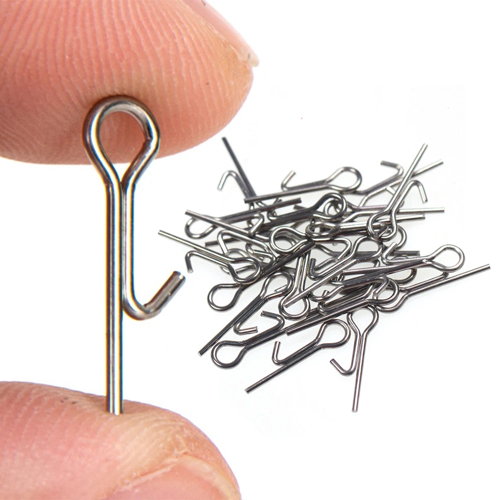 ELLLV 50/100/200 Uds. Señuelo blando de pesca de acero inoxidable Stinger Spike anzuelo triple conectar pines ayudar accesorios de pesca fijos - imagen 5