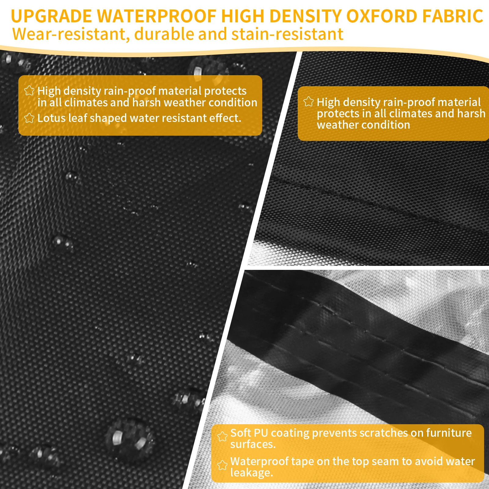 Cubiertas impermeables para muebles de jardín, cubierta para muebles de mesa redonda Oxford 210D para mesa redonda de ratán y sillas, juego de muebles de Patio - imagen 3