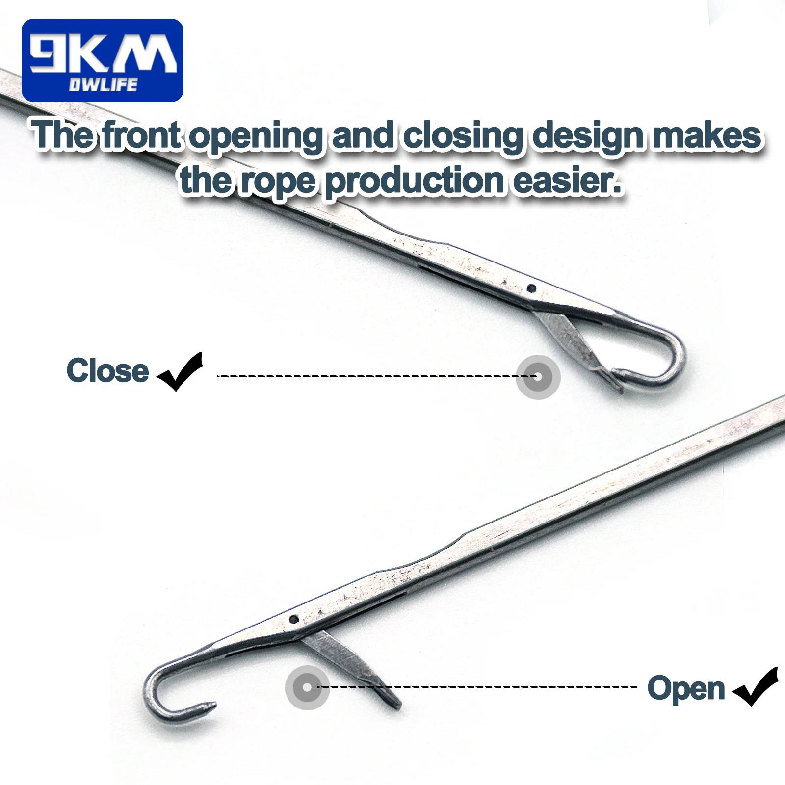 Aguja de pestillo inverso, cable de asistencia para pesca, aparejo de pesca, accesorios de pesca, anillo de empalme, configuración de Jigging, tejido de peluca, 7 Uds. - imagen 5