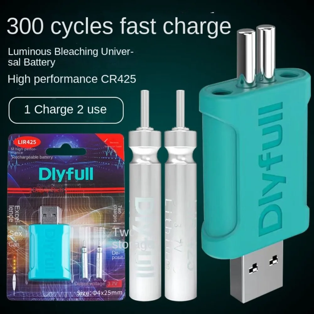 CR425 cargador USB 2 agujeros boya eléctrica aparejos pesca flotador batería luminosa Bobber lago río flotadores electrónicos baterías - imagen 2