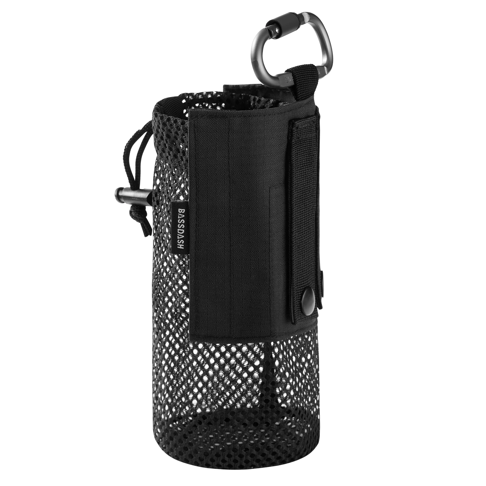 Bassdash-bolsa para botella de agua con correas Molle, mosquetón con Clip para cinturón, bolsa de soporte de malla plegable para viajes, pesca, caza y senderismo
