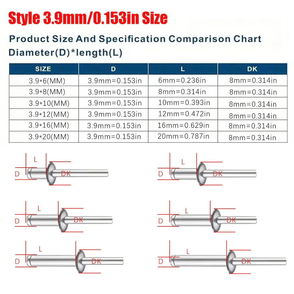Remaches Pop de aluminio brida grande para barco - imagen 4