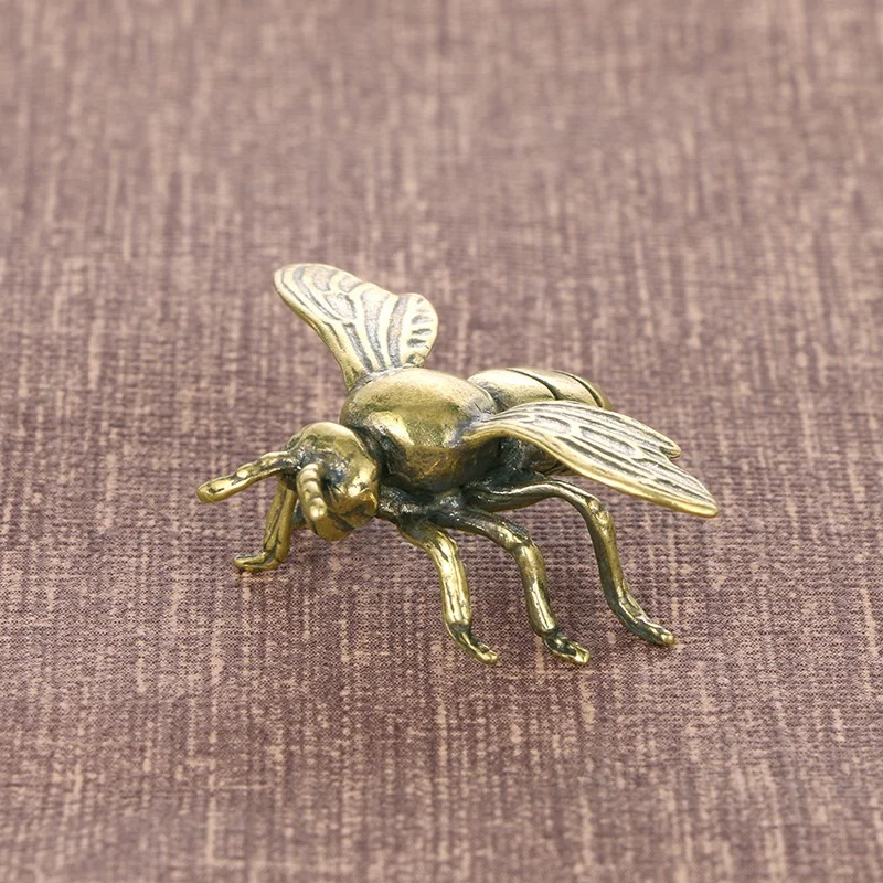 Figuras de insectos y abejas de latón macizo, miniaturas de té para mascotas, colección de manualidades de escarabajo divertido, adornos pequeños de escritorio, decoraciones para el hogar - imagen 5