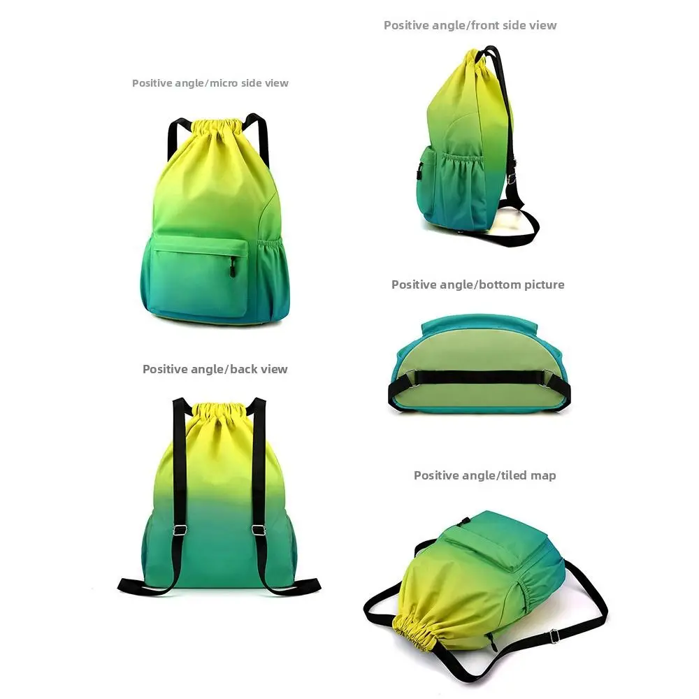 Mochila de gimnasio impermeable a la moda, mochila con cordón Premium de Color degradado, bolsa de gimnasio multifuncional de gran capacidad para mujeres y hombres - imagen 3