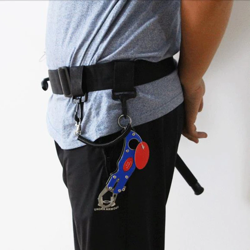 Cinturón de tubo de caña de pescar de cintura, correa ajustable, soporte de caña de pescar de cintura, cinturón de pesca portátil, asiento de barra insertadora con gancho - imagen 2