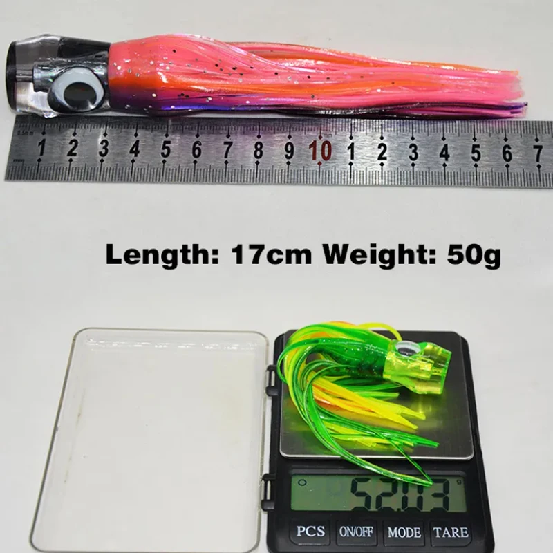 TAKEDO 170MM 50G pulpo Trolling señuelos faldas de calamar suaves Señuelos de pesca juego grande pesca en el mar cebos artificiales para atún Marlin - imagen 3