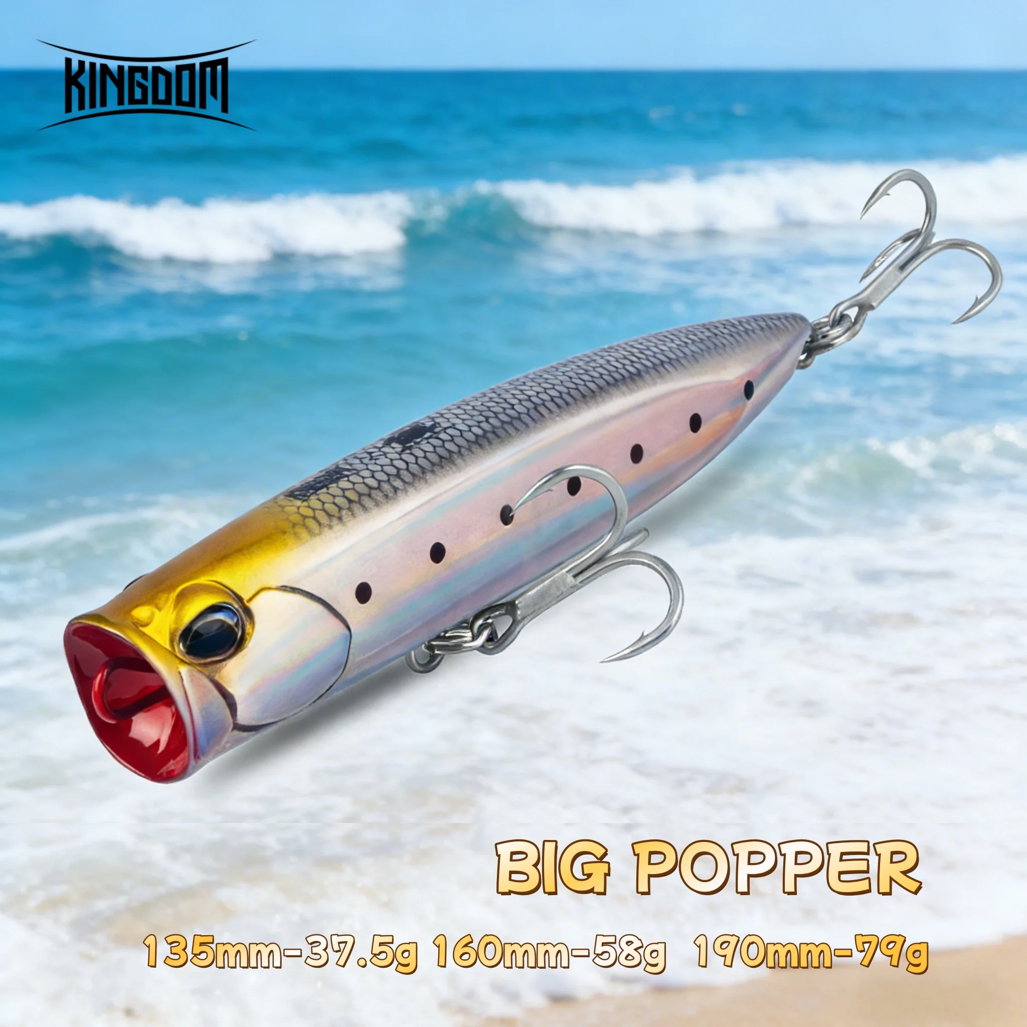 Señuelo Kingdom Popper para lubina y atún GT flotante