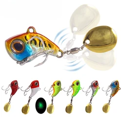 Kit de Señuelos de pesca de 6 piezas, 6 colores, 9g/2,5 cm, cebo Artificial VIB de Metal, cuchara giratoria que se hunde, Señuelos de Pesca, plantillas, aparejos de pesca
