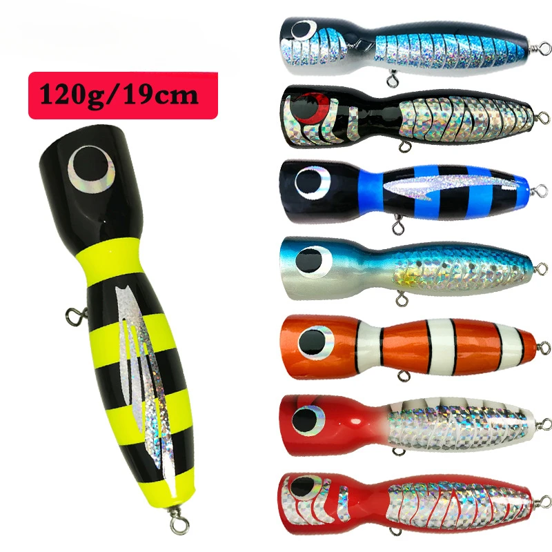 Popper de madera para pesca en mar – flotante señal - imagen 3