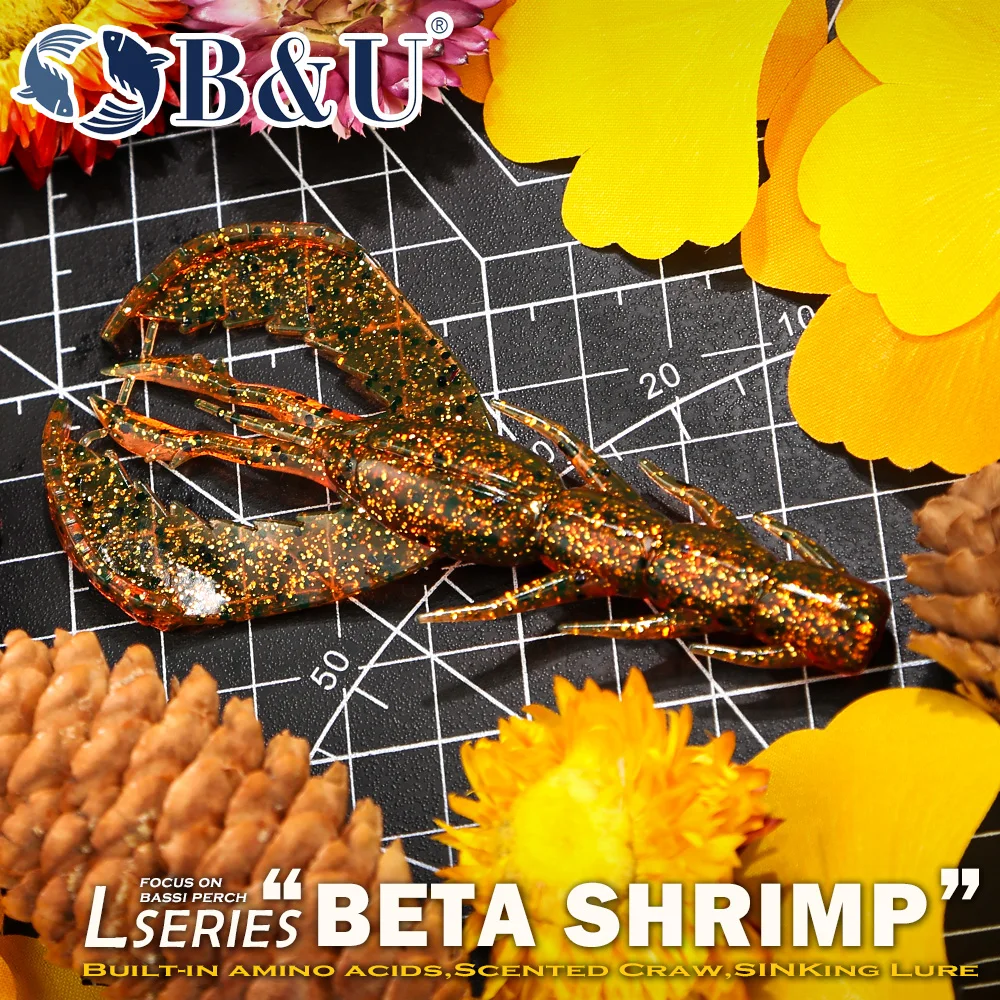 B&U Craw Texas R: señuelo blando de camarón con aroma realista - imagen 2