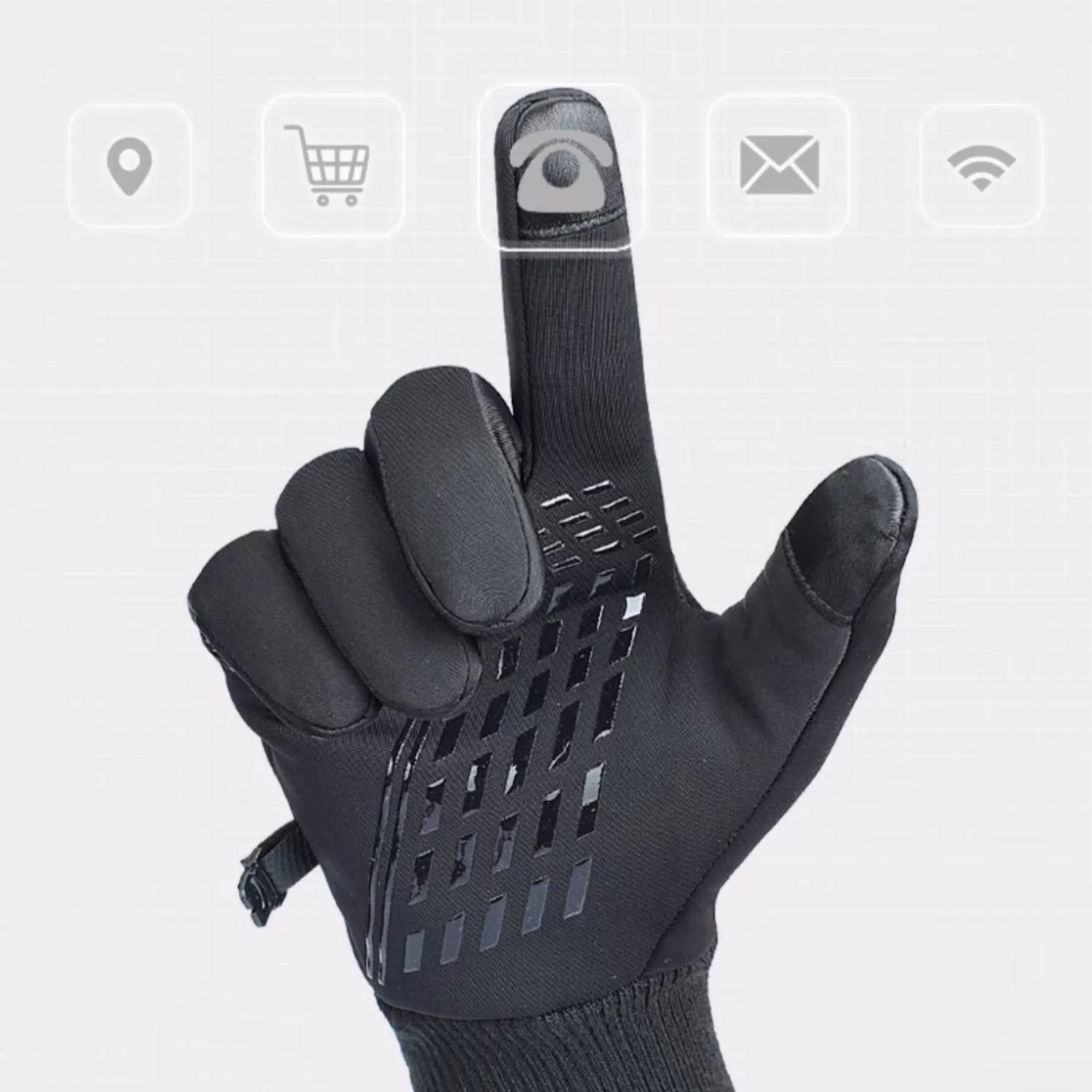 Guantes de ciclismo cálidos de invierno, manoplas gruesas a prueba de viento con dedos completos, guantes sensibles con pantalla táctil para ciclismo, montar, esquiar y senderismo - imagen 3